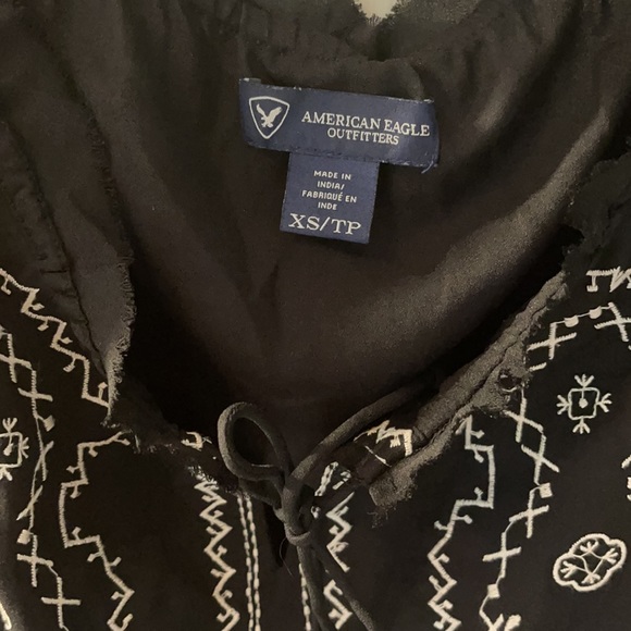 American Eagle Outfitters Black Embroidery Shirt - Picture 2 of 6
